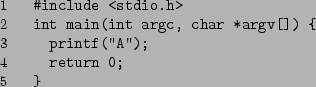 \begin{figure}\begin{listinginput}{1}{example8.c}
\end{listinginput}
\end{figure}