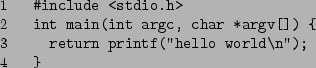 \begin{figure}\begin{listinginput}{1}{example2.c}
\end{listinginput}
\end{figure}